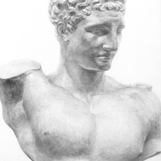 石膏デッサン　木炭紙大　現役生